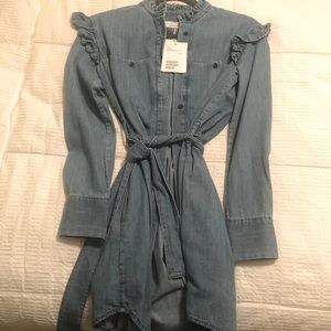 NWT Paris Atlier blue Jean ruffle dress 🌷